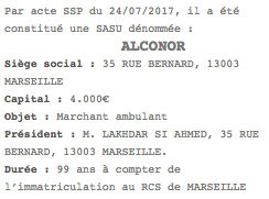 annonce legale sasu marseille